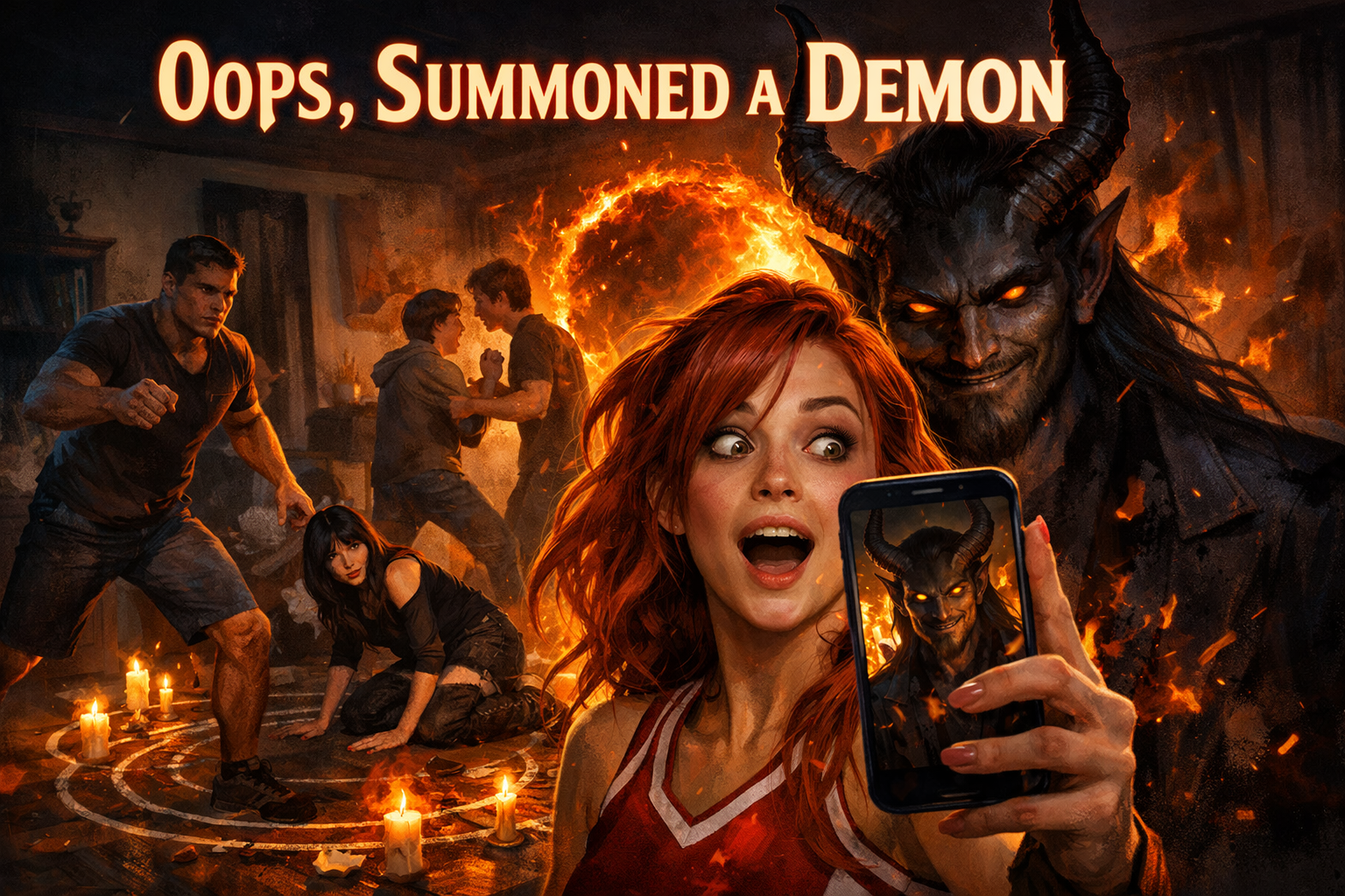 Cover art for Oops, Summoned a Demon, a demon scenario on AI Dungeon