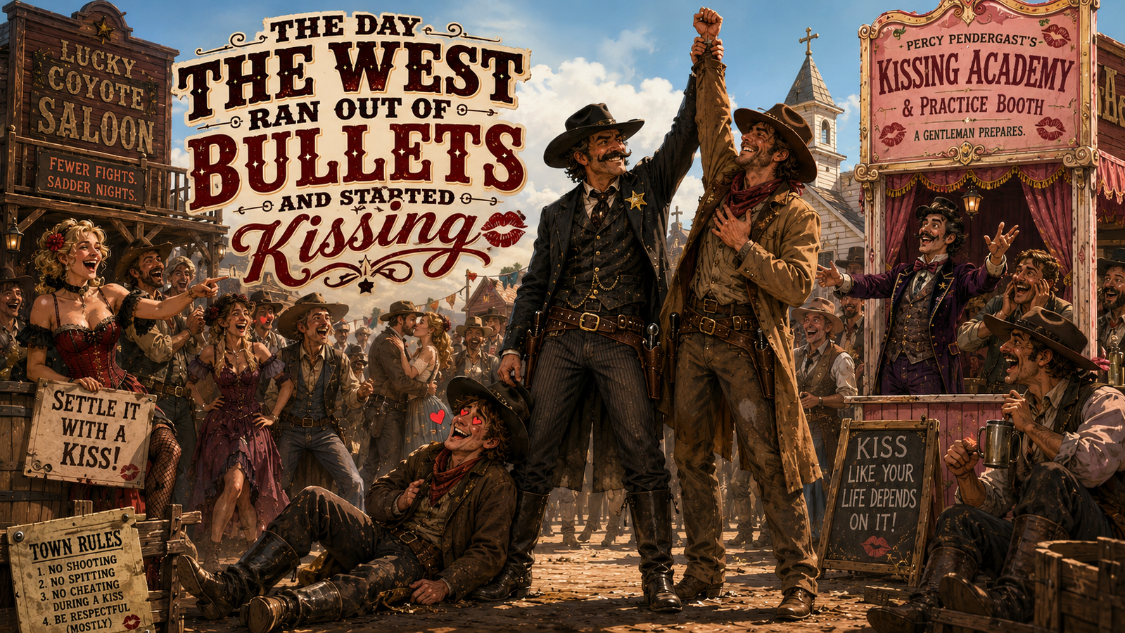 Cover art for The Day the West Ran Out of Bullets and Started Kissing, a western scenario on AI Dungeon