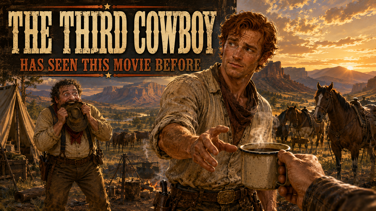 Cover art for The Third Cowboy Has Seen This Movie Before, a western scenario on AI Dungeon