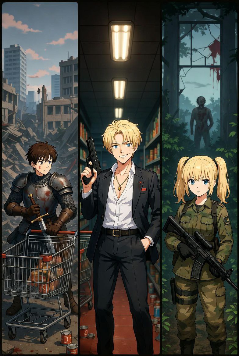 Cover art for Why aren’t you upset about the zombie apocalypse?, an auto cards scenario on AI Dungeon