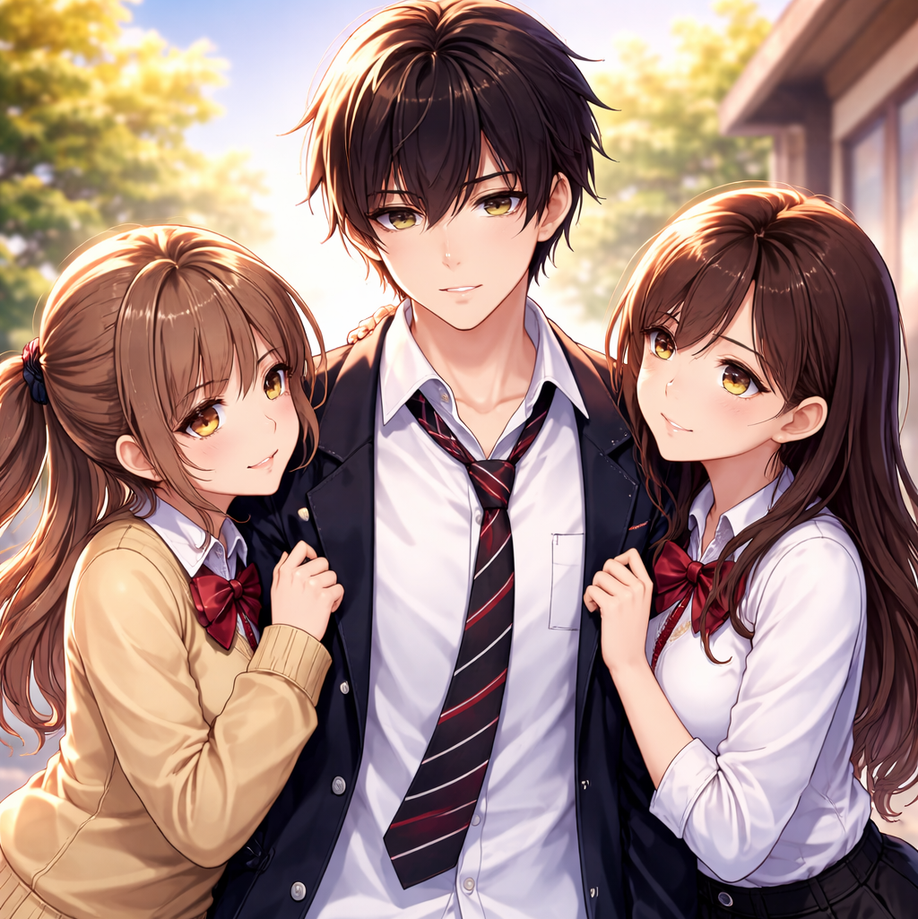 Cover art for They both like me?, a love triangle scenario on AI Dungeon