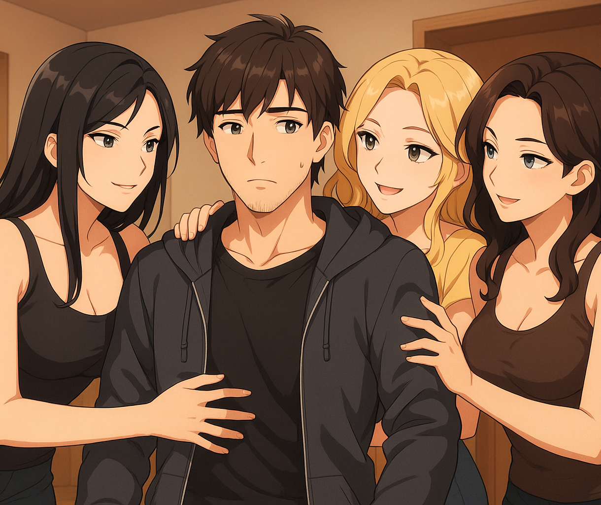 Cover art for Rowan & the Lennox Girls, a romance scenario on AI Dungeon