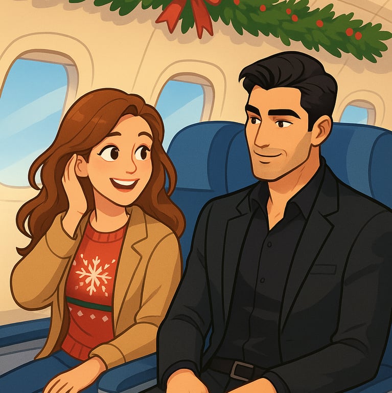 Cover art for Christmas in first class, a holiday scenario on AI Dungeon