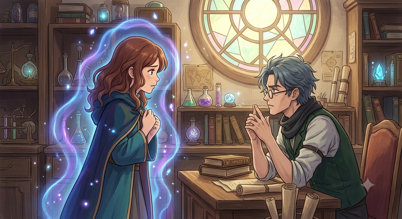 Cover art for Arcane Fixer, a tf scenario on AI Dungeon
