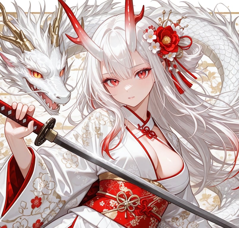 Cover art for ⚔️Celestidrake: Blades & Blossoms🌸, a romance scenario on AI Dungeon