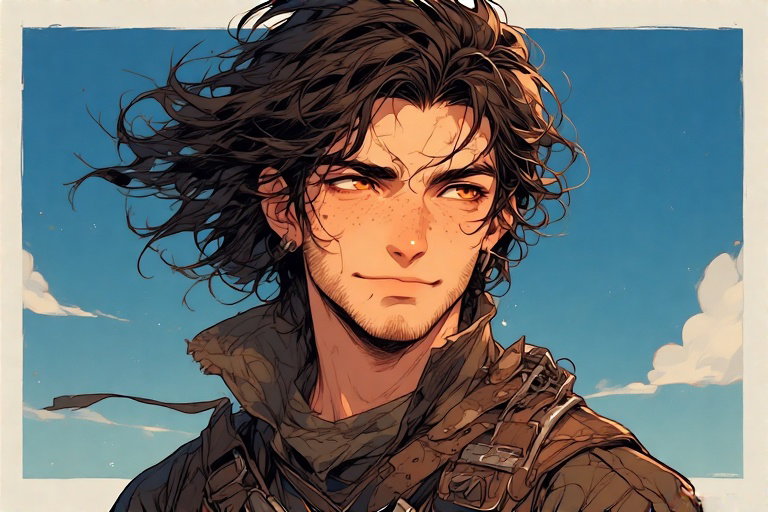 Cover art for Calix "Cal" Mercer, the Wasteland’s Last Laugh, a romance scenario on AI Dungeon