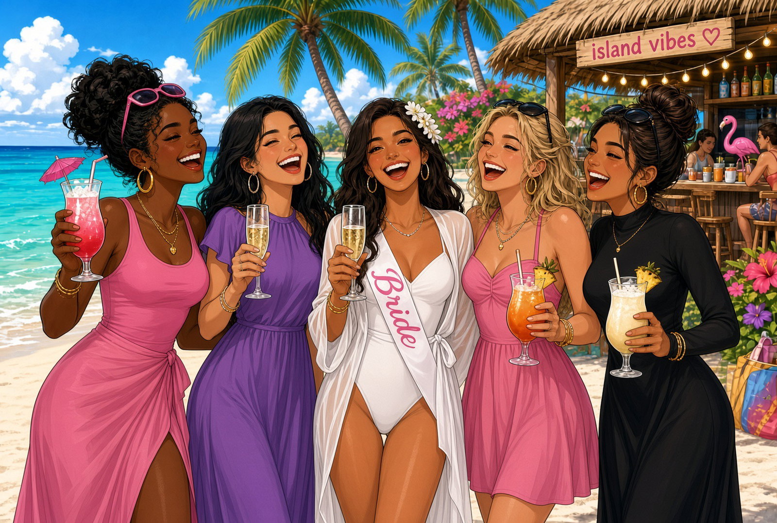 Cover art for Bachelorette in the Caribbean, a bachelorette scenario on AI Dungeon