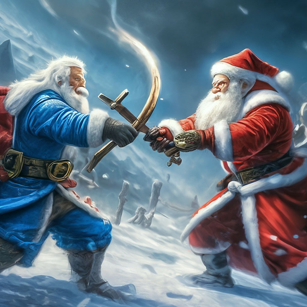 Cover art for Father Frost vs Santa Claus, a new year scenario on AI Dungeon
