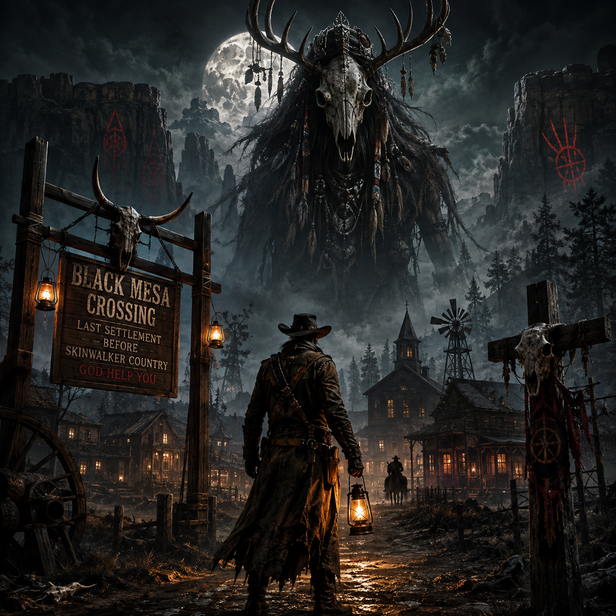 Cover art for Skinwalker Country, a wild west scenario on AI Dungeon