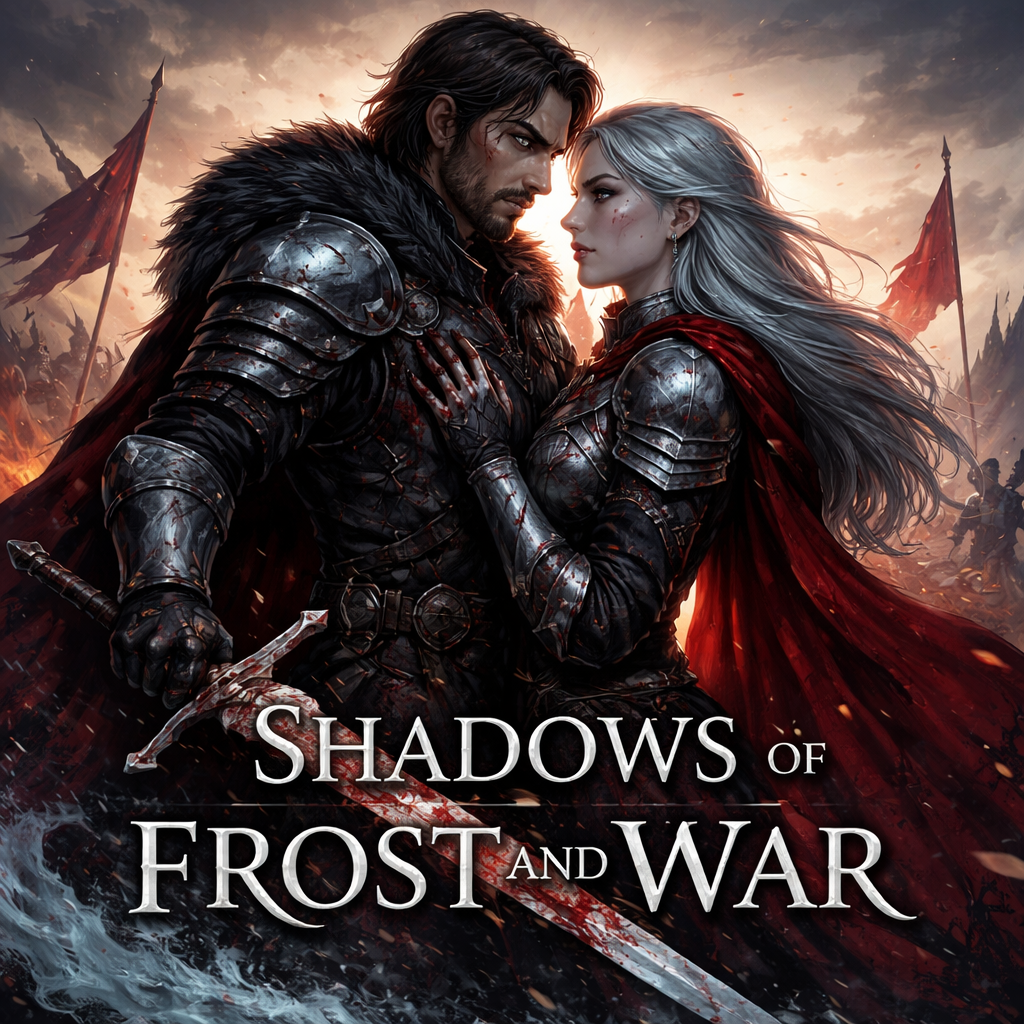 Cover art for Shadows of Frost and War, a dark fantasy scenario on AI Dungeon