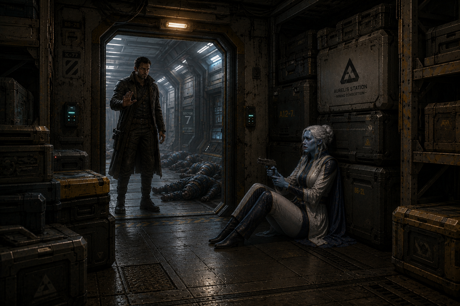 Cover art for When the shooting stopped, a sci fi scenario on AI Dungeon