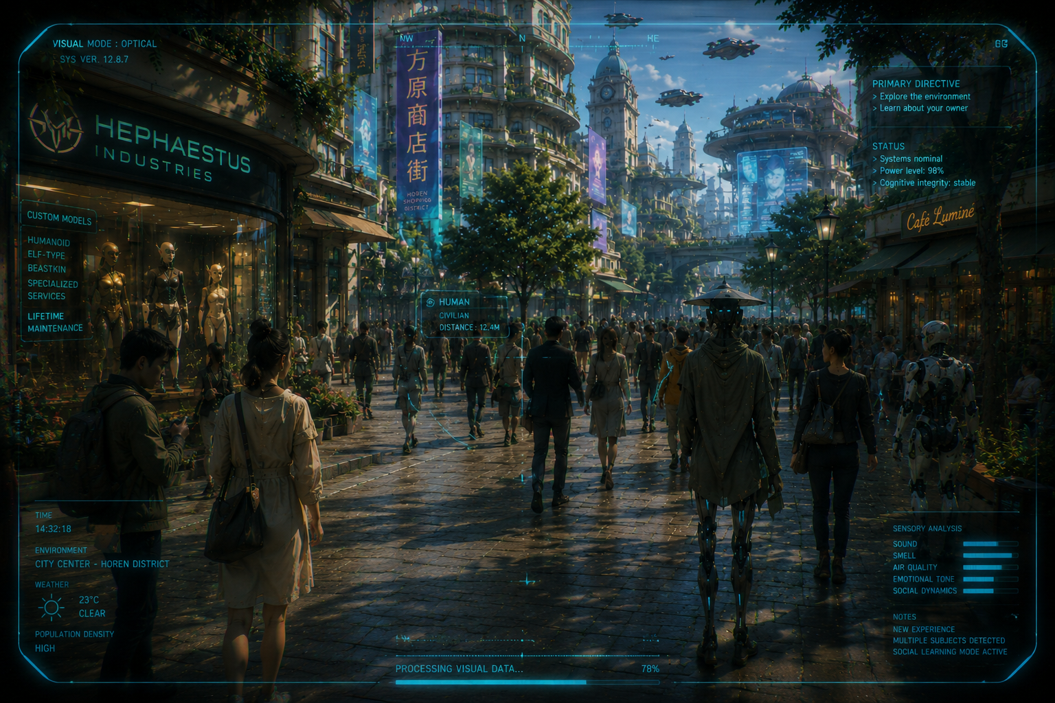 Cover art for Being an android, a sci fi scenario on AI Dungeon