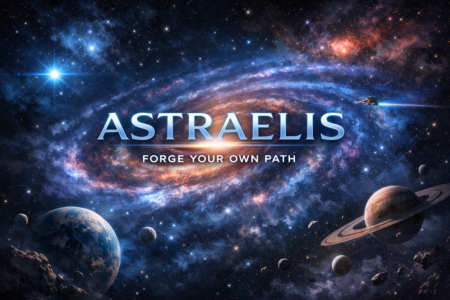 Cover art for Across the Open Cosmos, a galaxy scenario on AI Dungeon