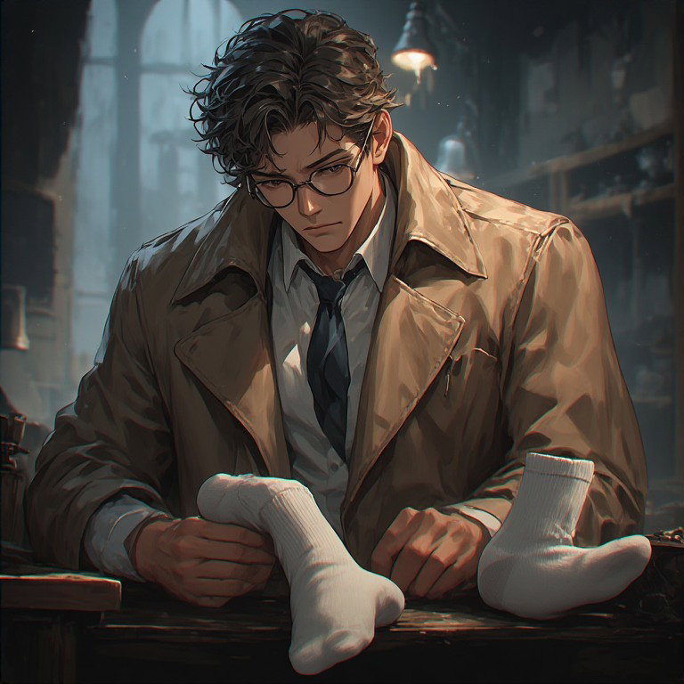 Cover art for Socked in the dark: A sock detective's tale (IS), a parody scenario on AI Dungeon