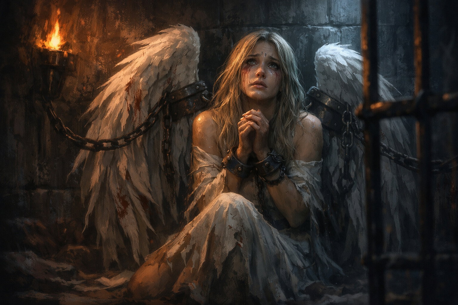 Cover art for The Angel in the Cell 🎠(IS), a romance scenario on AI Dungeon