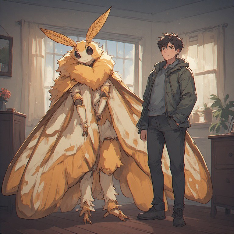 Cover art for TRUE MOTH WIFE OVERLOAD: ATTRACTED TO THE WRONG LIGHT, a parody scenario on AI Dungeon