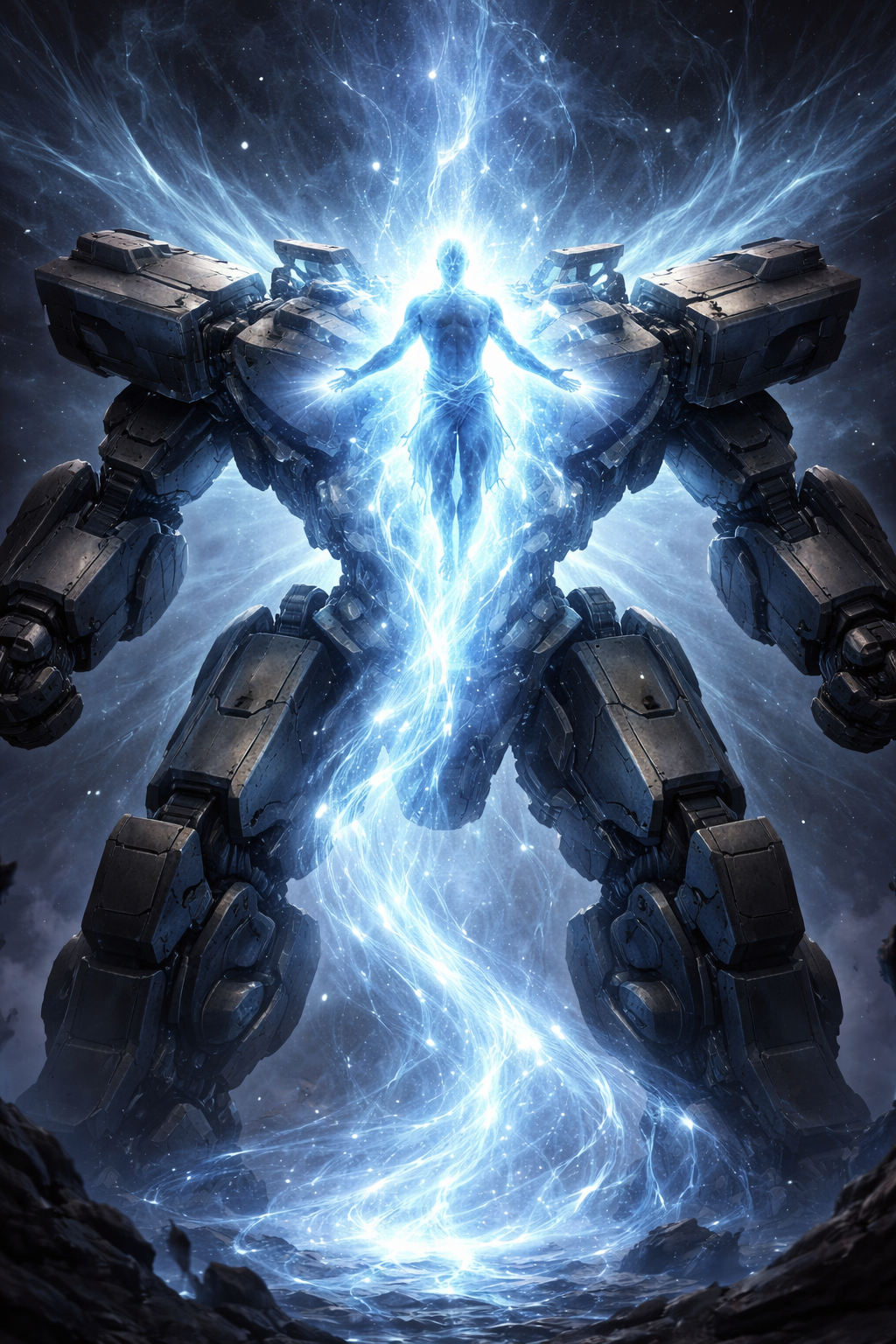 Cover art for WAIT! I'm the mech?, a mech scenario on AI Dungeon