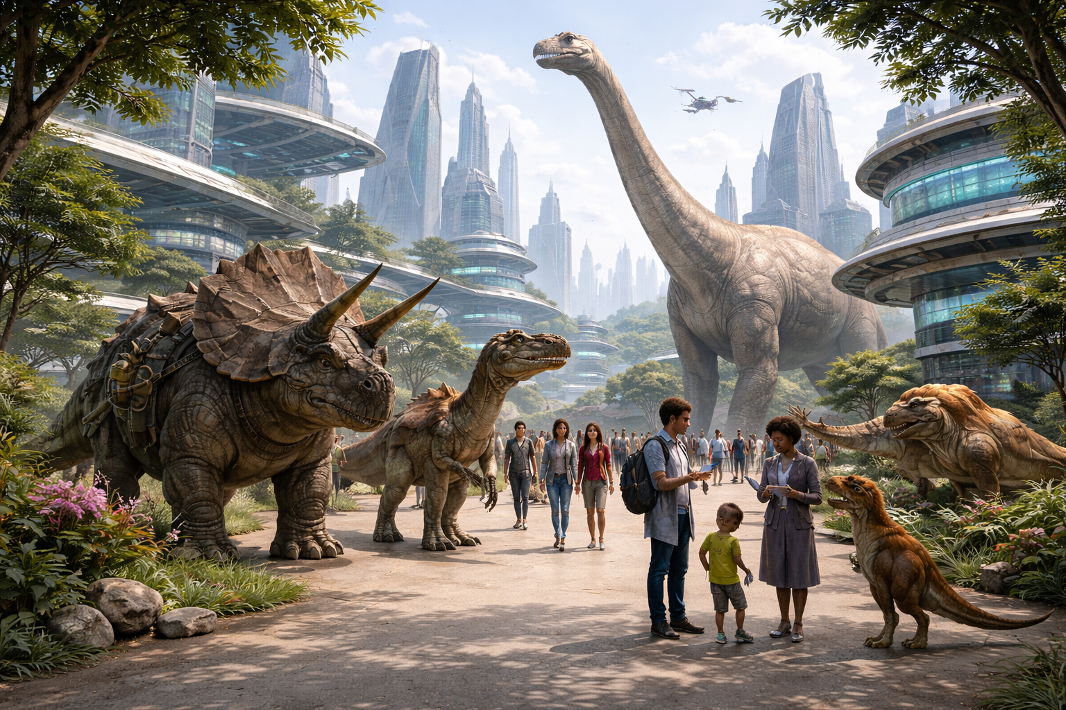 Cover art for Adventures in Dinotopia, a dinosaurs scenario on AI Dungeon