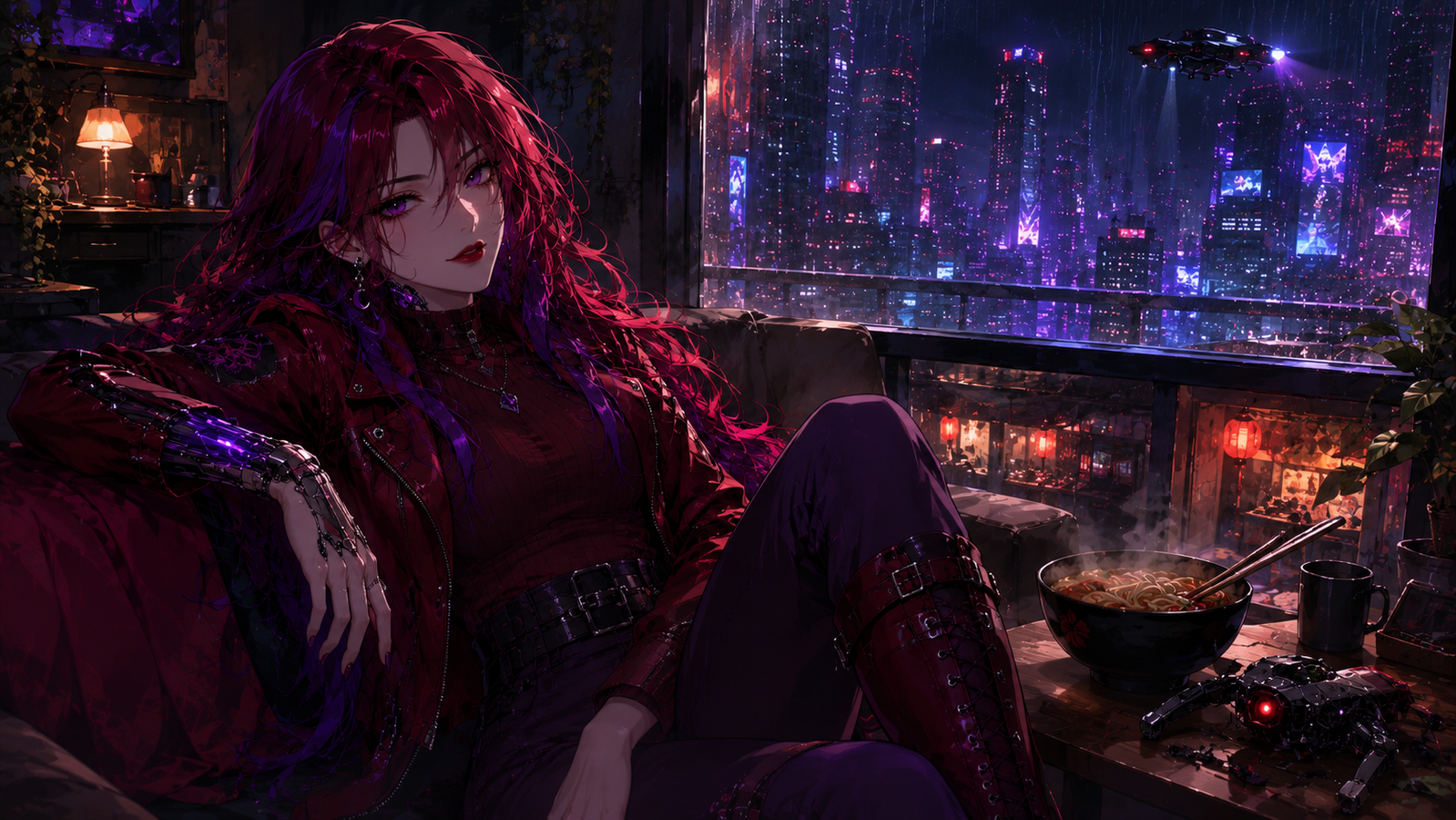 Cover art for Neon Gravity, a cyberpunk scenario on AI Dungeon