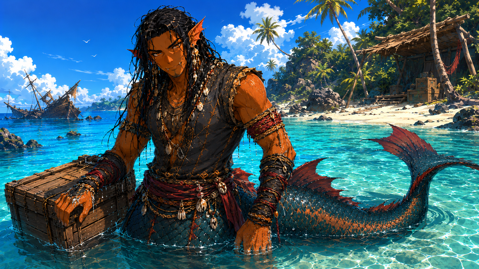 Cover art for Castaway in Zar’Gul’s Waters, a castaway scenario on AI Dungeon