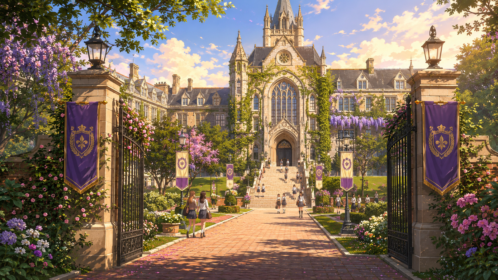 Cover art for Virelia Women’s College, a sapphic scenario on AI Dungeon