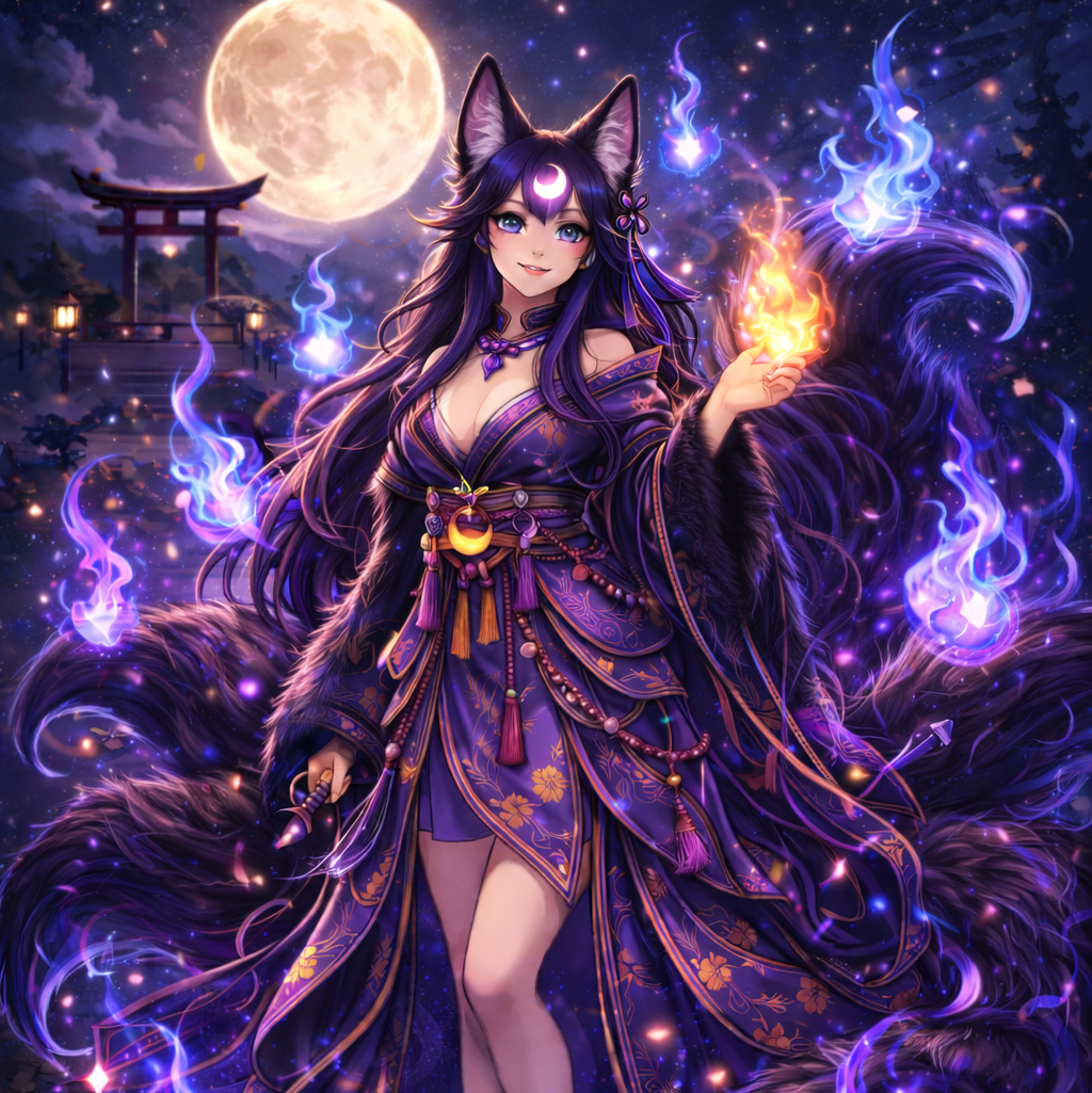 Cover art for Foxfire Oaths (W/ IS), an aederia scenario on AI Dungeon