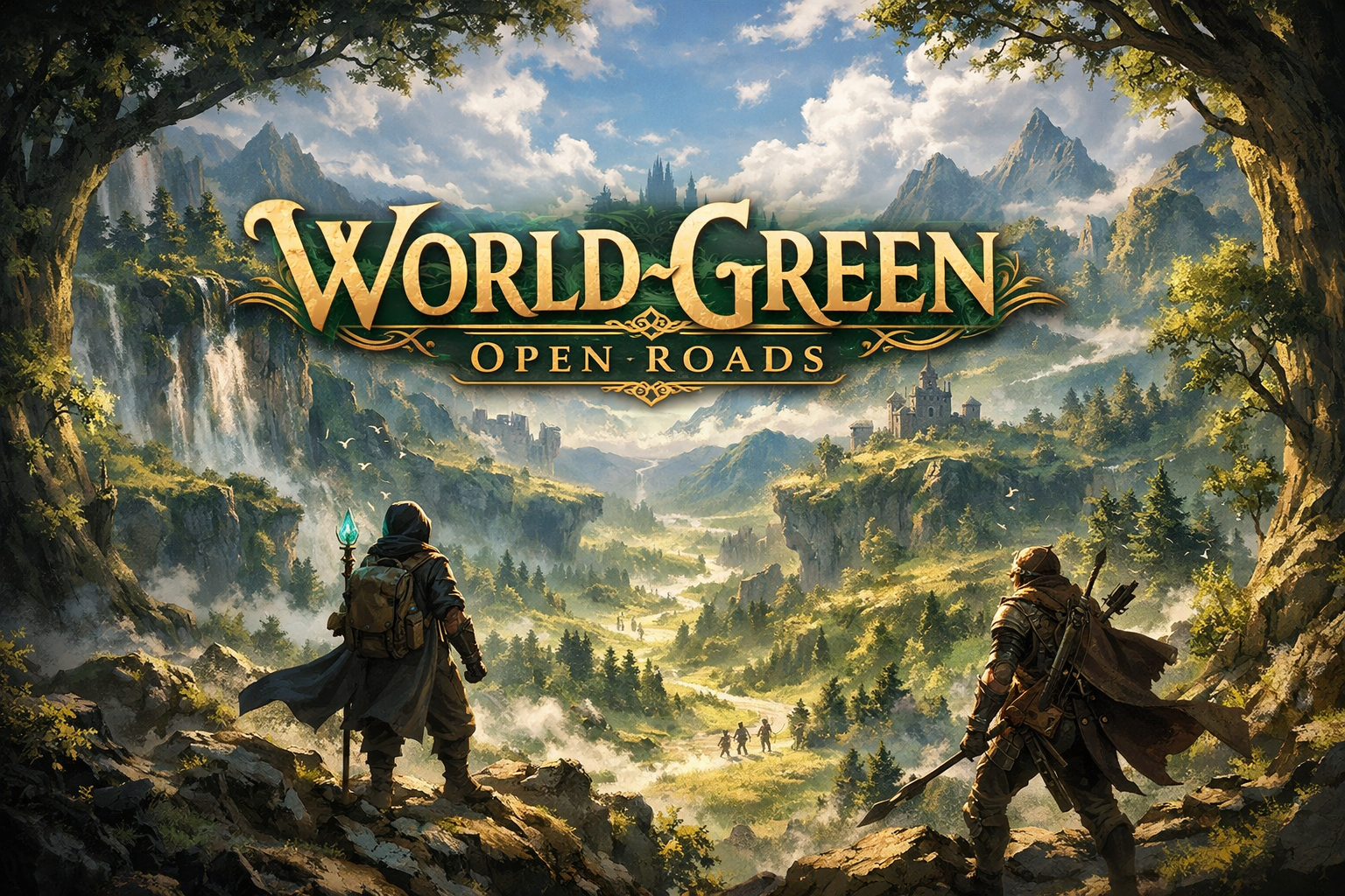 Cover art for World-Green Open Roads, an open world scenario on AI Dungeon