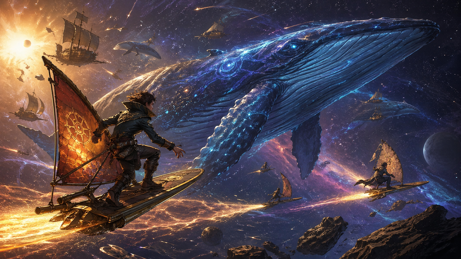 Cover art for Whalesong Among the Stars, a space scenario on AI Dungeon