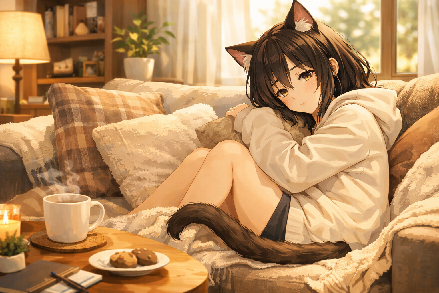 Cover art for She Thinks She’s Yours (W/ IS), a catgirl scenario on AI Dungeon