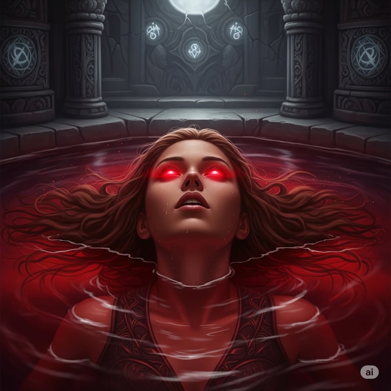 Cover art for A Pact of Obsidian and Crimson, a dark fantasy scenario on AI Dungeon