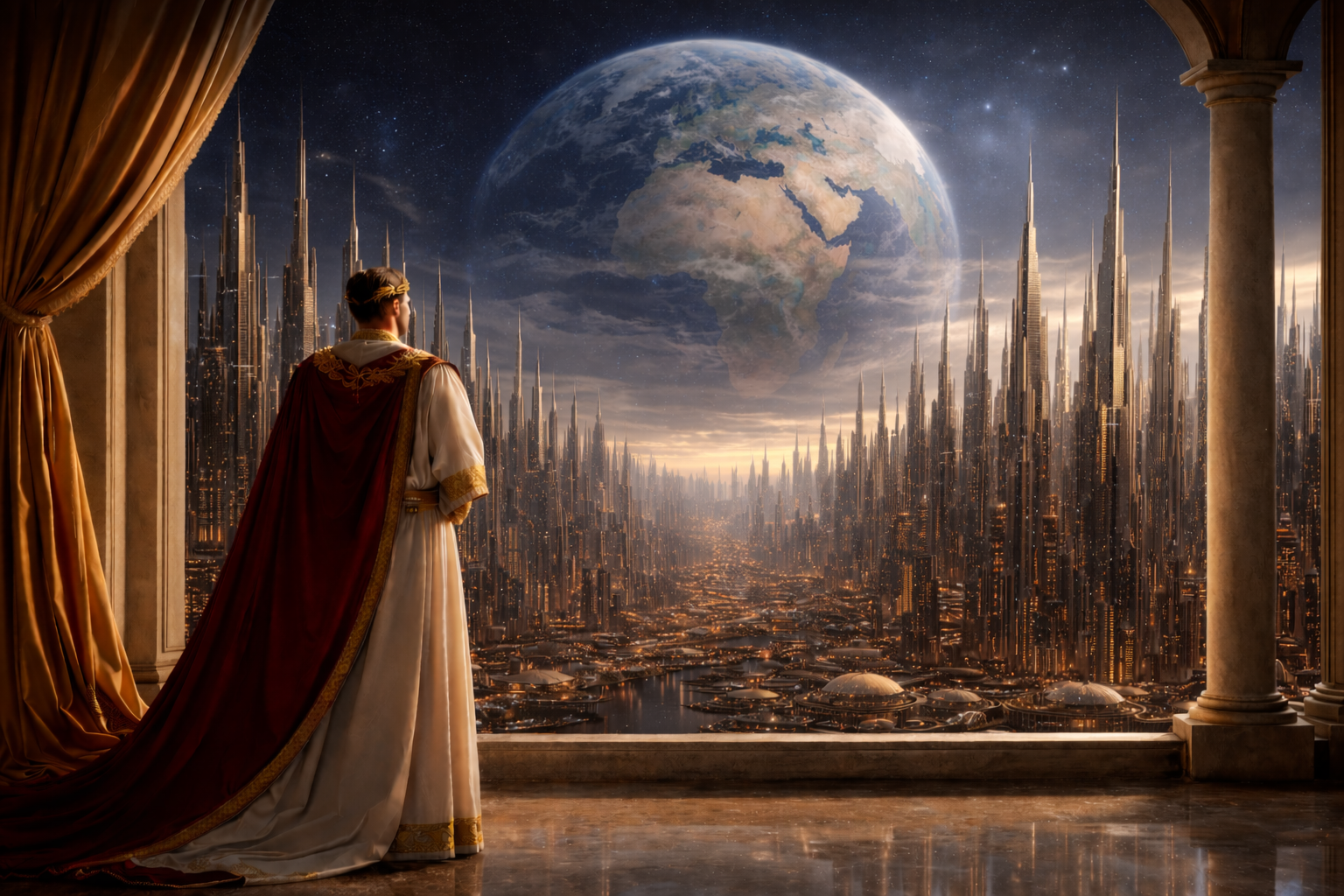 Cover art for The Sol Imperium, a science fiction scenario on AI Dungeon