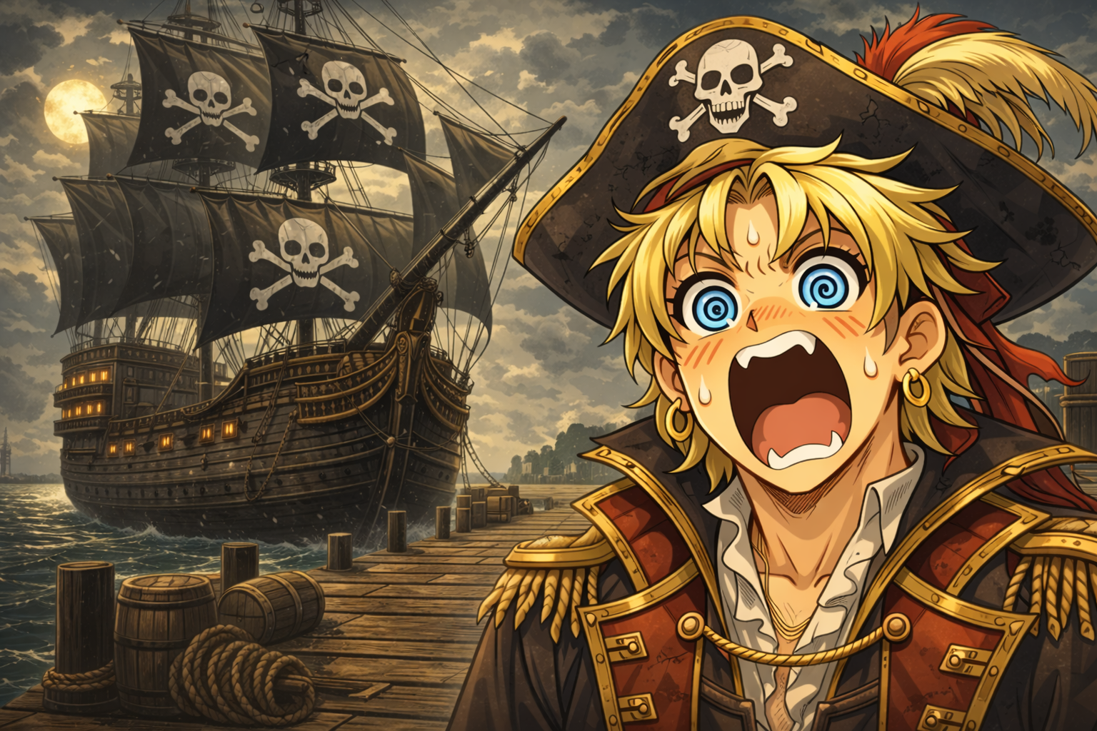Cover art for Mistakes Were Made (Pirate Edition), a nautical scenario on AI Dungeon