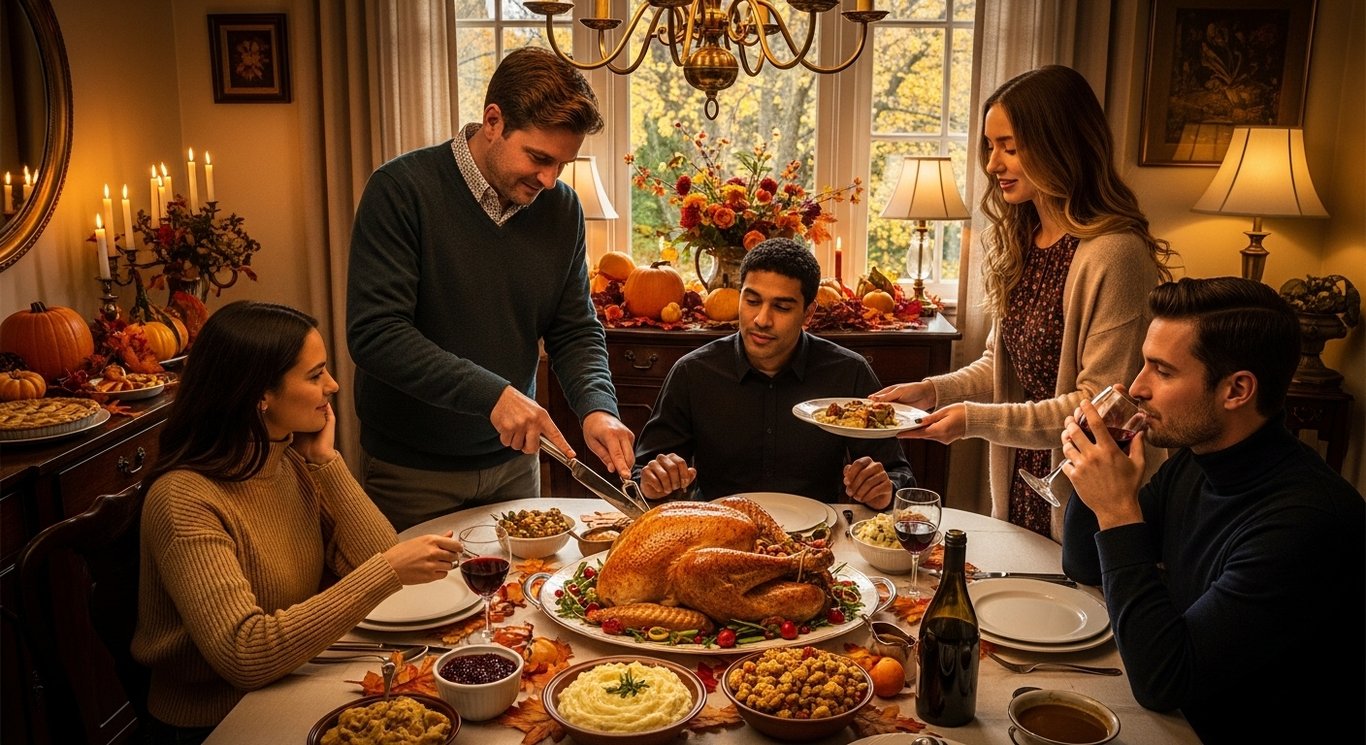 Cover art for Turkey, Tension and Traditions - A Thanksgiving family dinner, a slice of life scenario on AI Dungeon