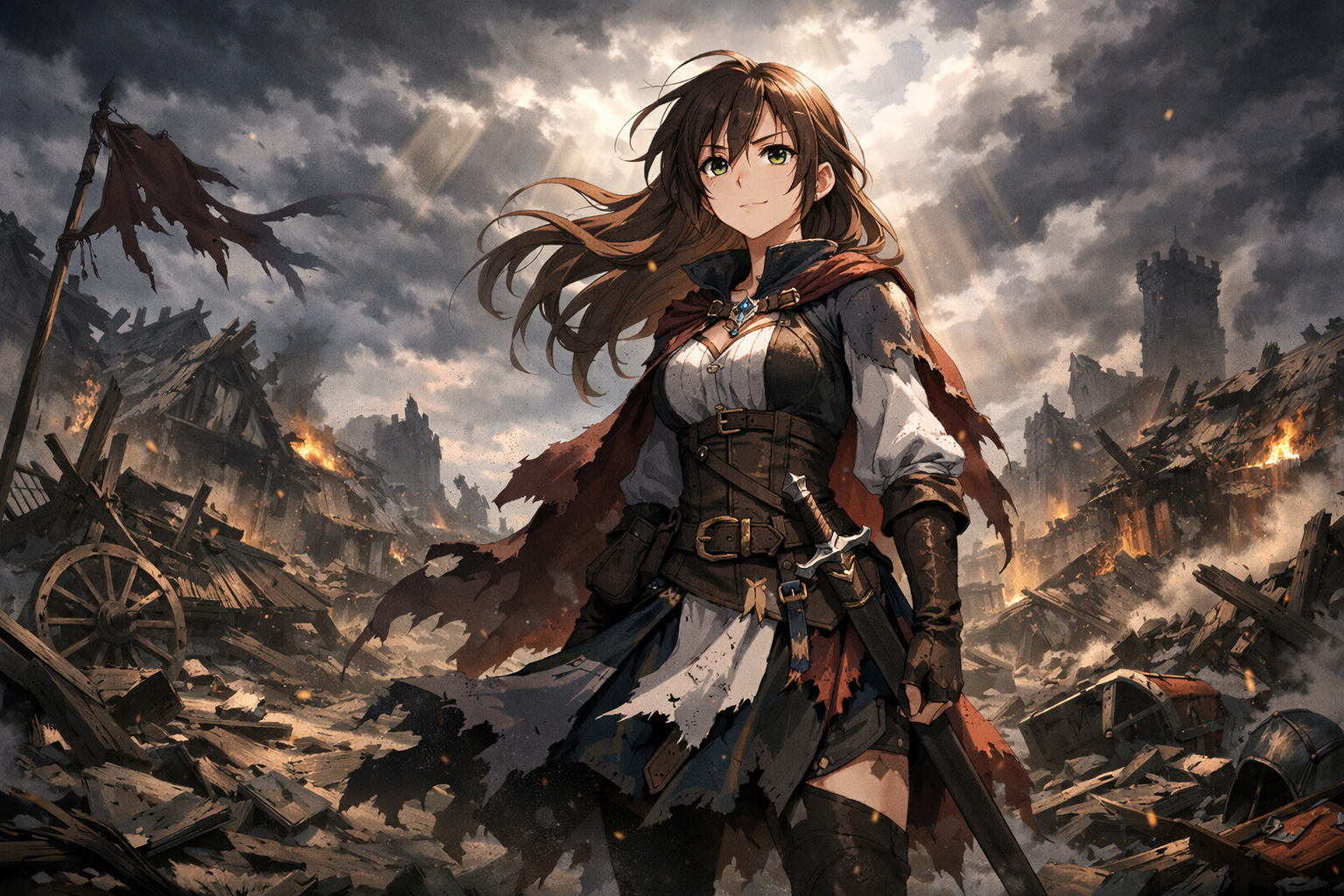 Cover art for Ashes of the Divided Crown, a fantasy scenario on AI Dungeon