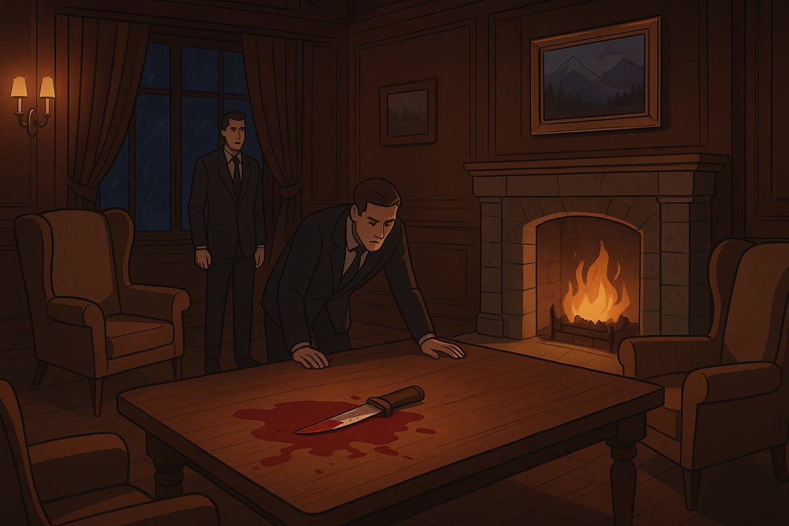 Cover art for Murder in Snowveil Mansion, a crime scenario on AI Dungeon