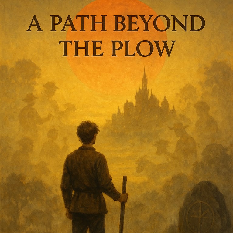 Cover art for A Path Beyond the Plow, a medieval fantasy scenario on AI Dungeon