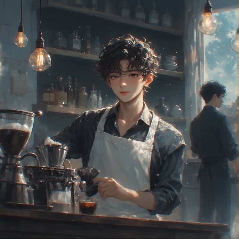 Cover art for Work as a barista, a barista scenario on AI Dungeon