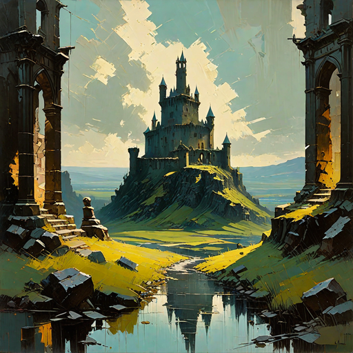 Cover art for The castle ruins of a royal, a castle scenario on AI Dungeon