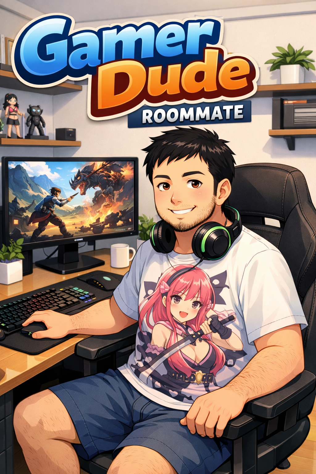 Cover art for Gamer dude roommate , a roommate scenario on AI Dungeon