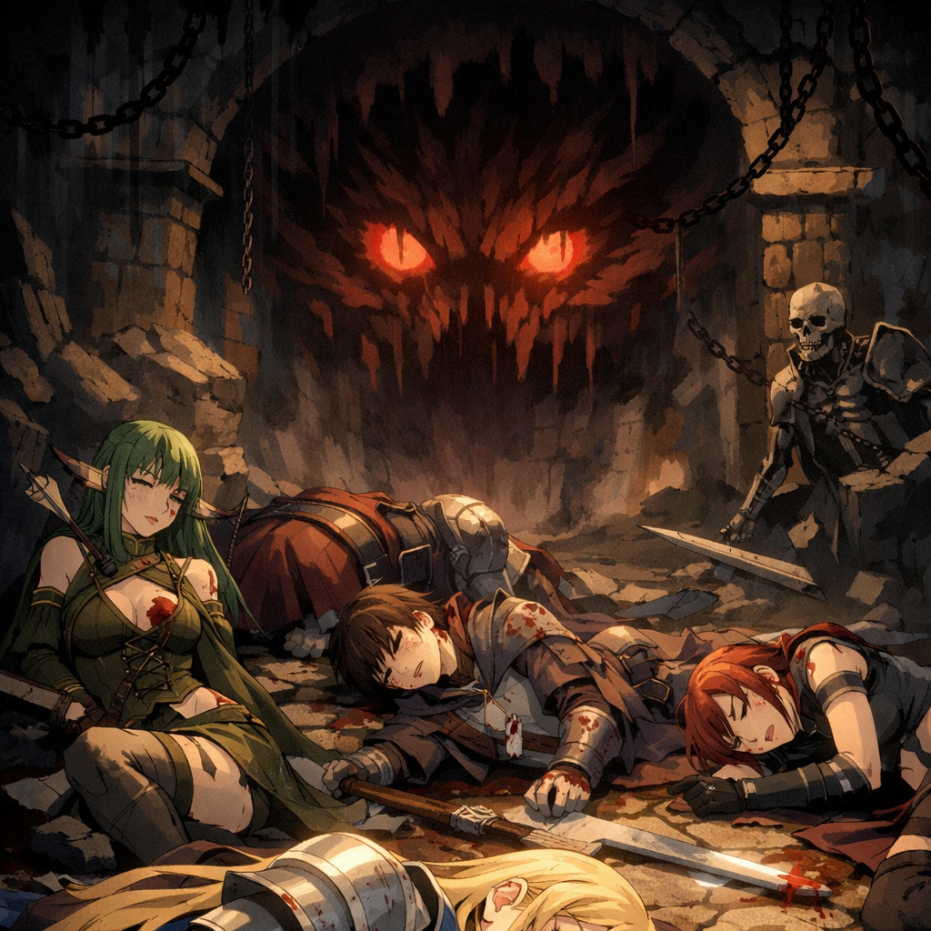 Cover art for How not to survive a dungeon., a fantasy scenario on AI Dungeon