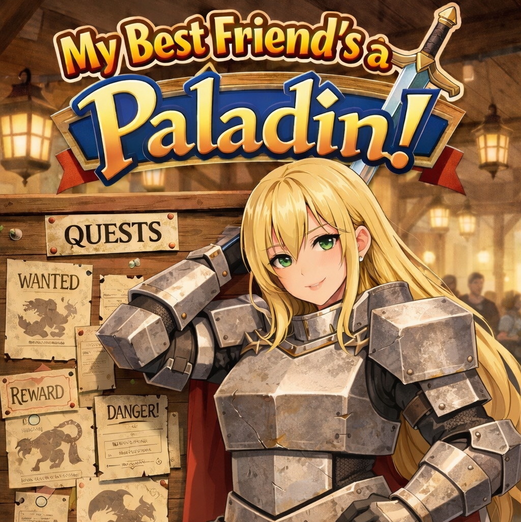 Cover art for My best friends a Paladin!, a medieval fantasy scenario on AI Dungeon