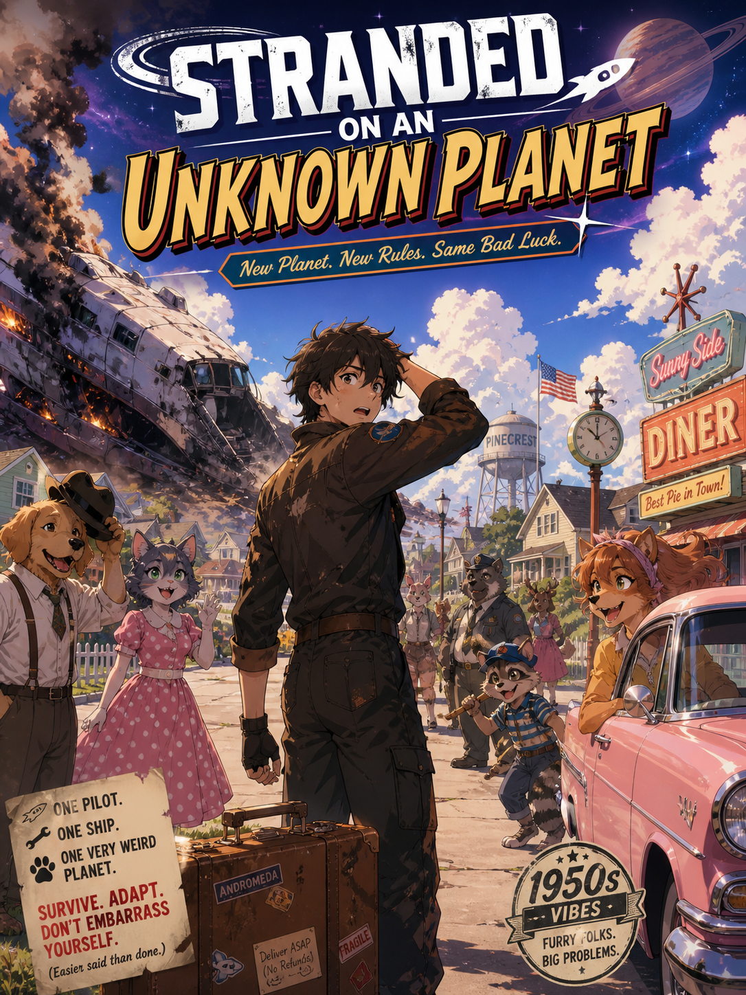 Cover art for Stranded on a unknown planet., a journey scenario on AI Dungeon