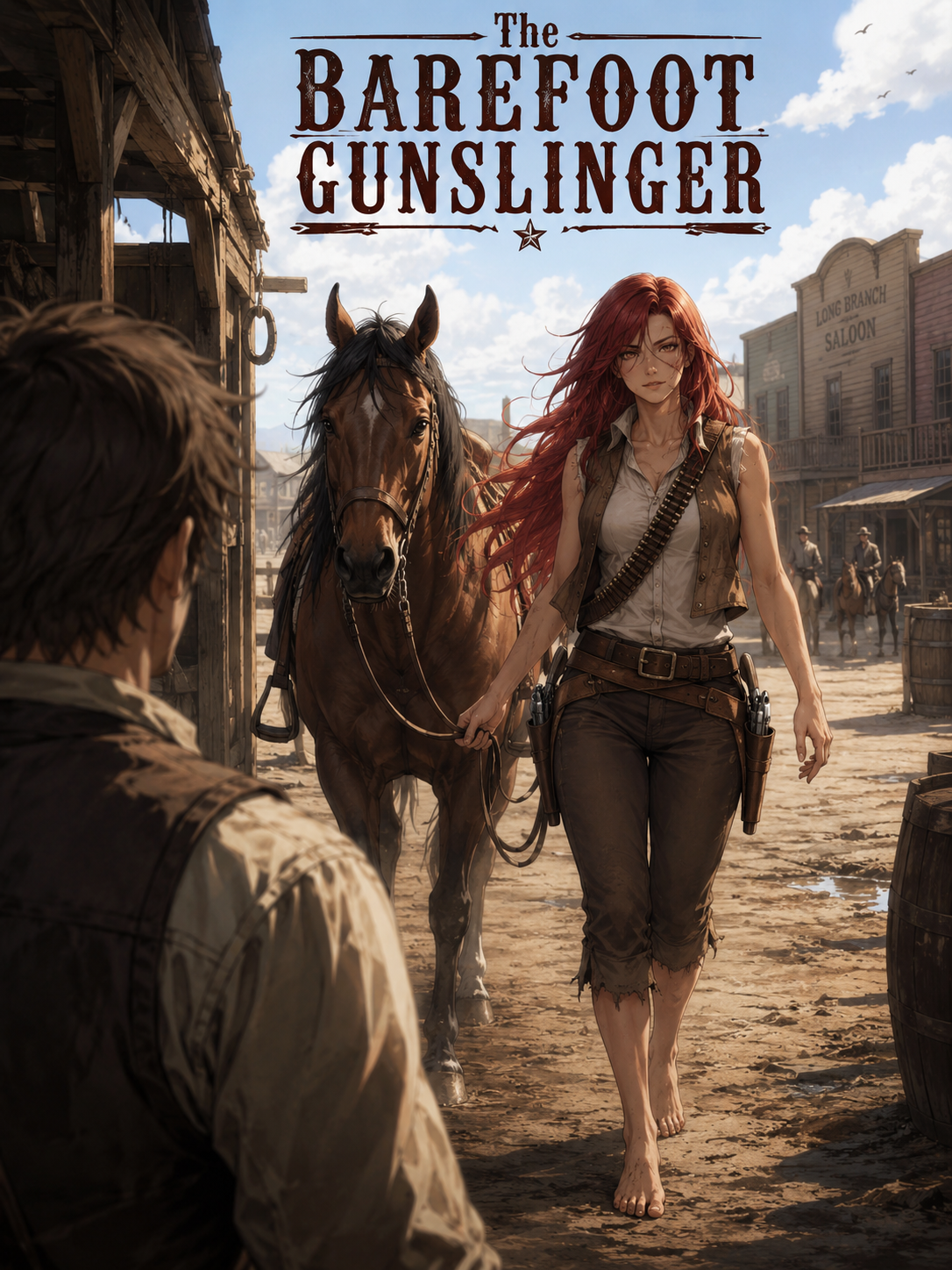 Cover art for The BareFoot Gunslinger, a romance scenario on AI Dungeon