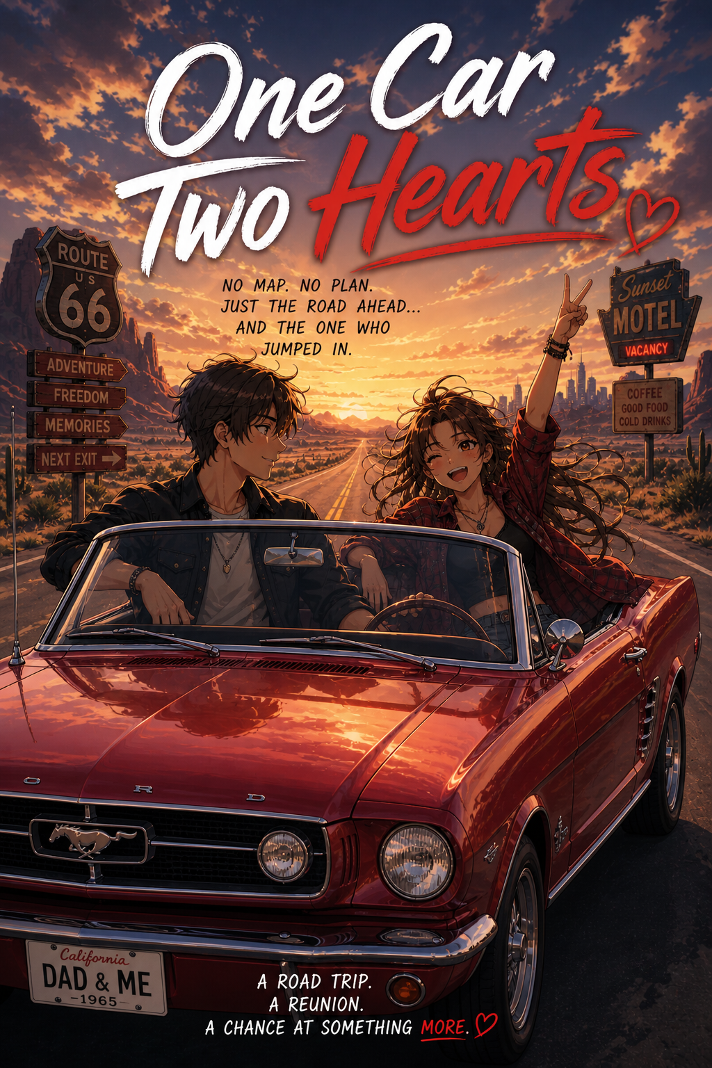 Cover art for One Car Two Hearts, a journey scenario on AI Dungeon