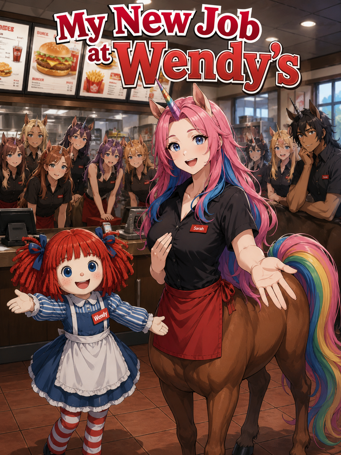 Cover art for My new job at Wendy’s!, a romance scenario on AI Dungeon