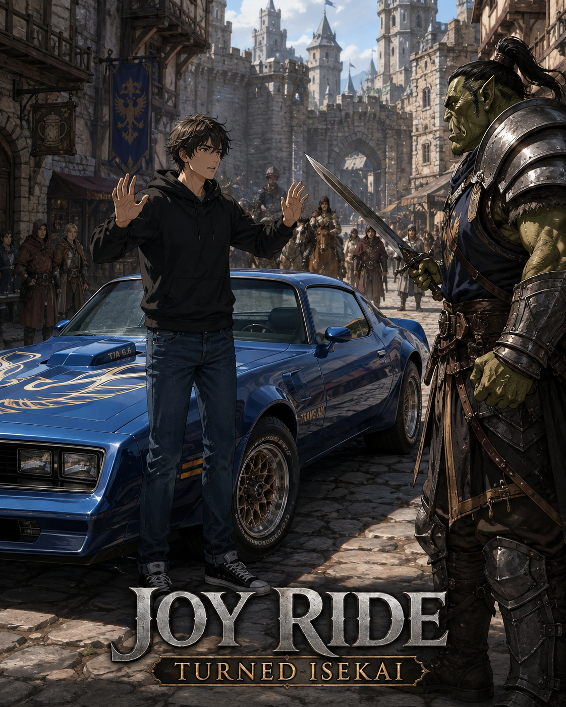 Cover art for Joy Ride Turned Isakai!!, a medieval fantasy scenario on AI Dungeon