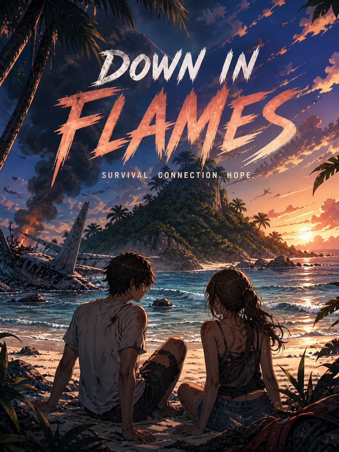 Cover art for Down in flames, a survival scenario on AI Dungeon