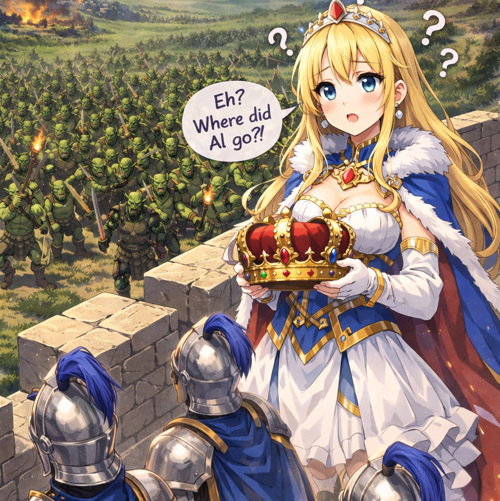 Cover art for King Al the great, a war scenario on AI Dungeon