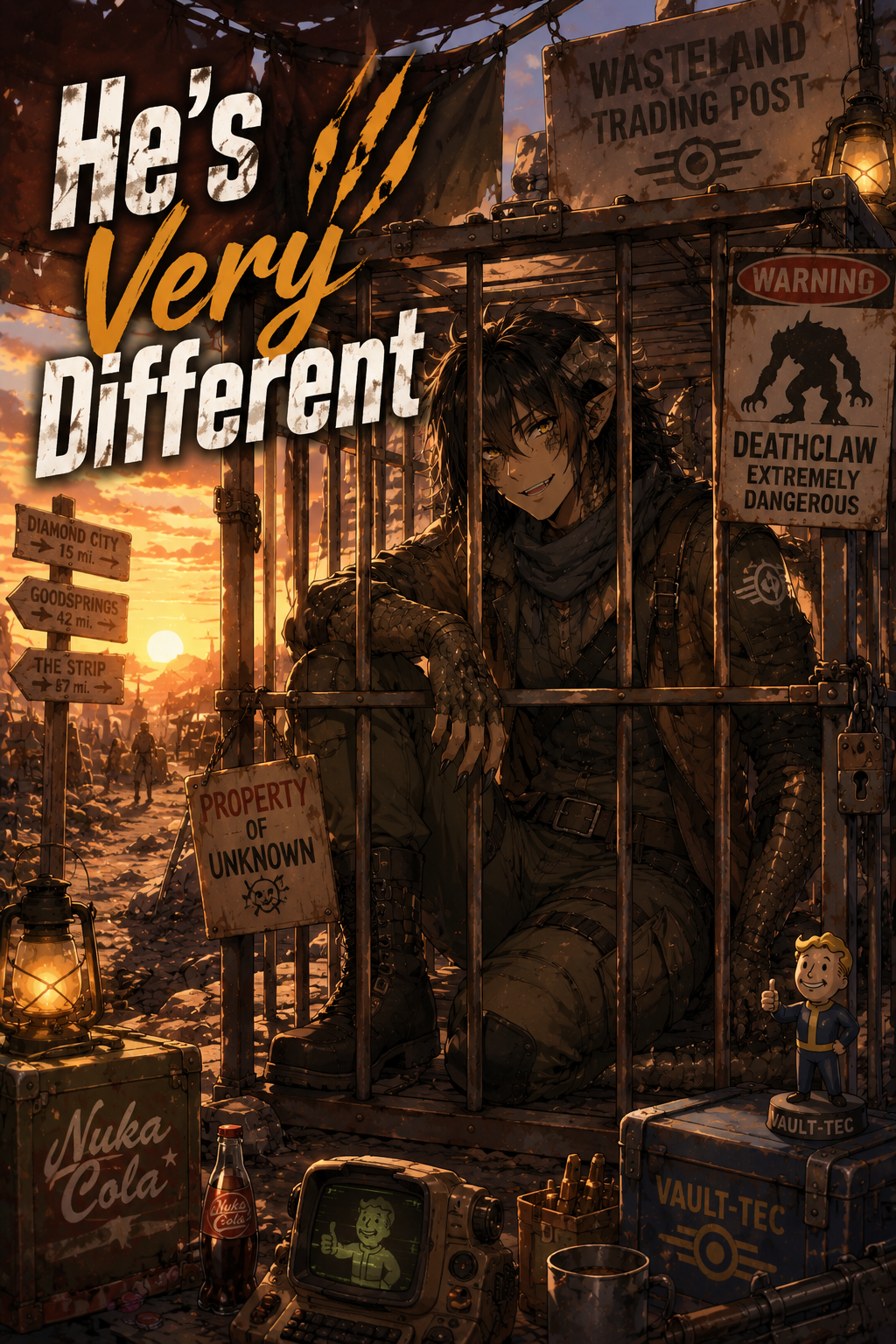 Cover art for He’s Very Different , an apocalypse scenario on AI Dungeon