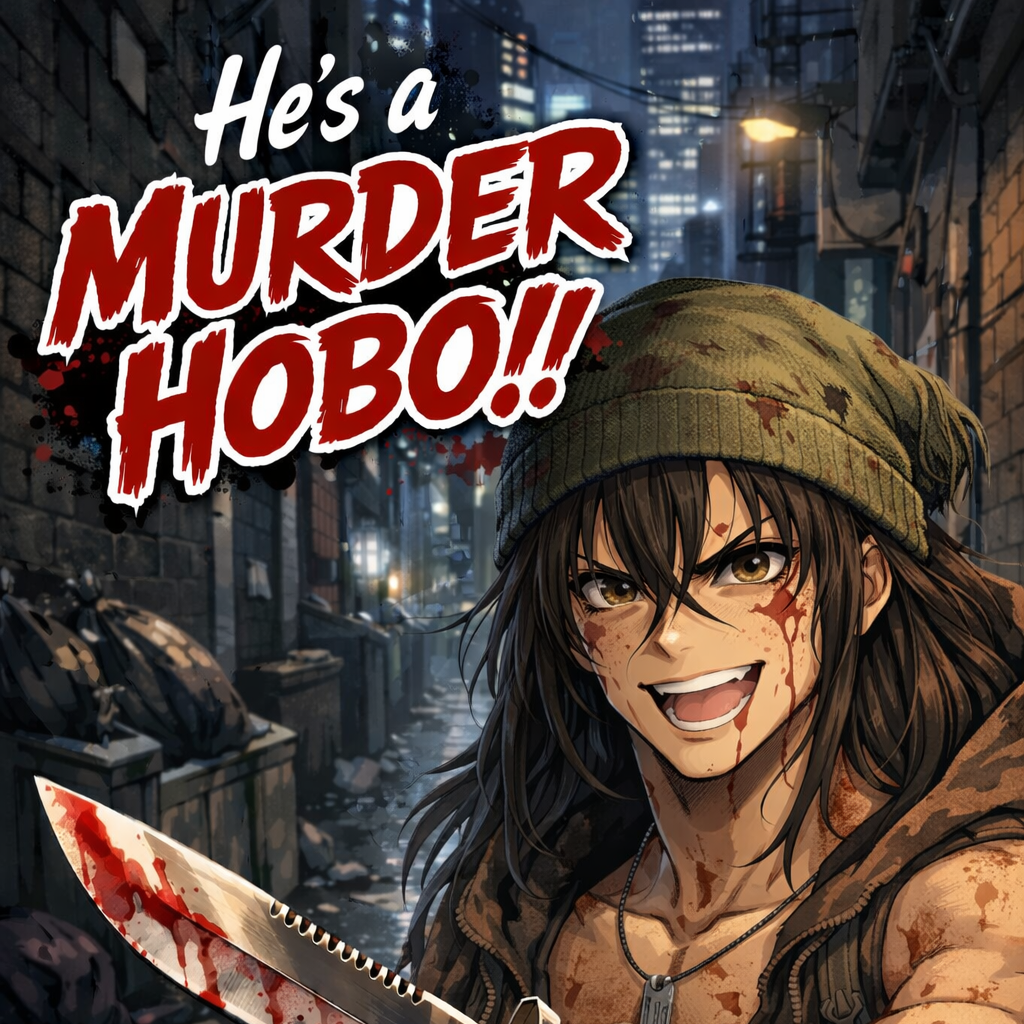 Cover art for He’s a murder hobo!!, a yandere scenario on AI Dungeon